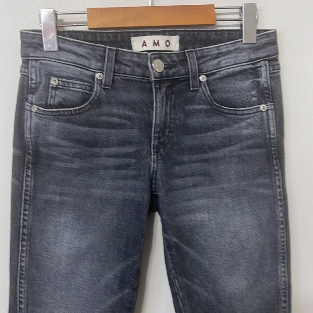 AMO Twist Zip Skinny Jeans In Smoke Wash Skinny - Picture 5 of 12